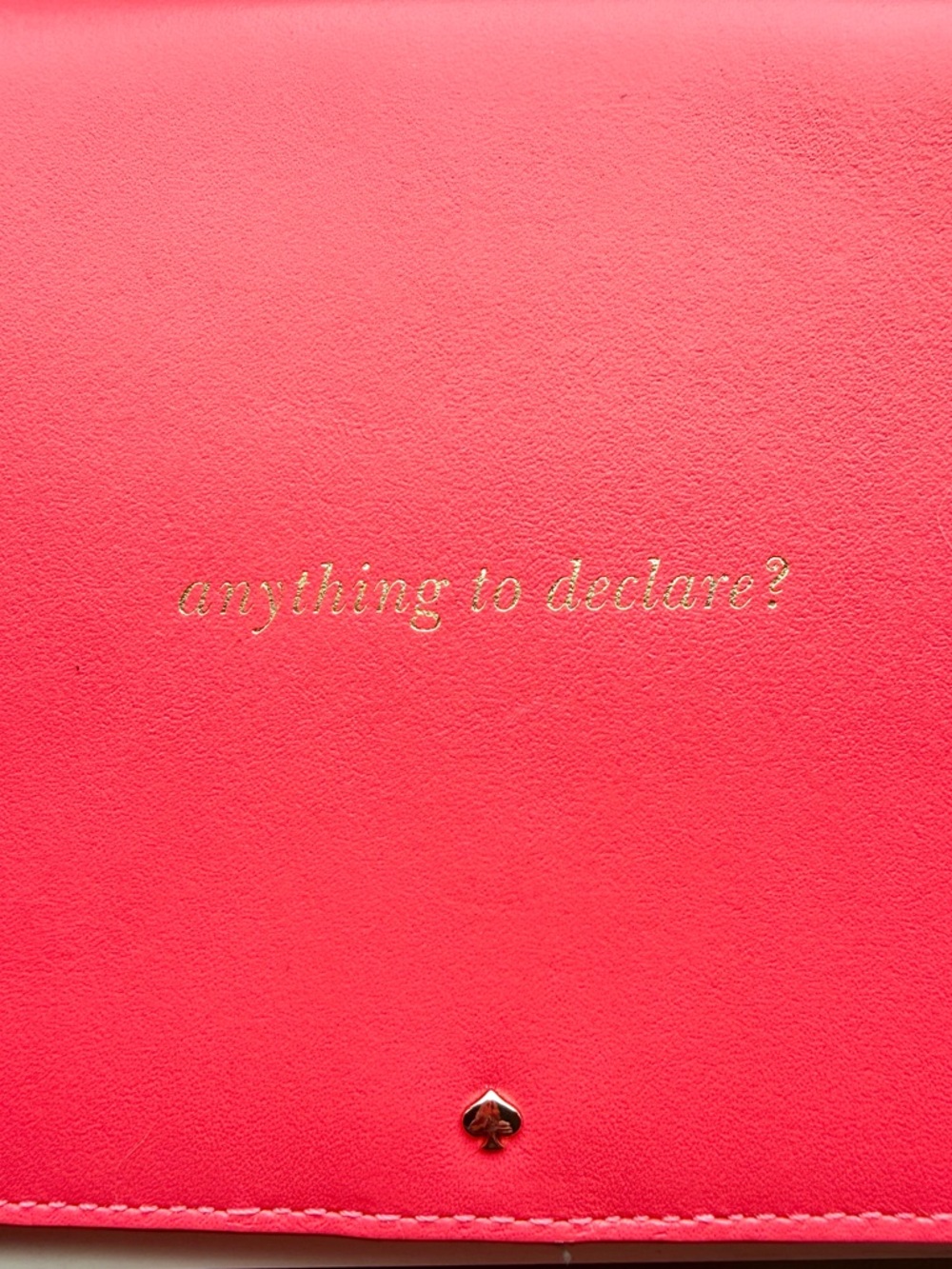 Kate Spade Anything to Declare? Leather Travel Passport Wallet Bright Pink Gift - Picture 2 of 6